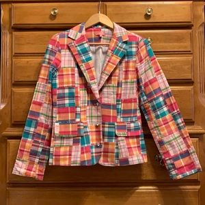 Pink Madras Button Down Blazer - Size 6